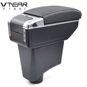 Accoudoir en cuir de style voiture fait à la main, boîte de rangement interface USB à filetage rouge, intérieur en ABS, repose-bras, accessoires - Product Image 5