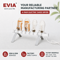 Séchoir à chaussures portable EVIA EV-80 OEM, écologique, silencieux, chauffage rapide, 4 paires