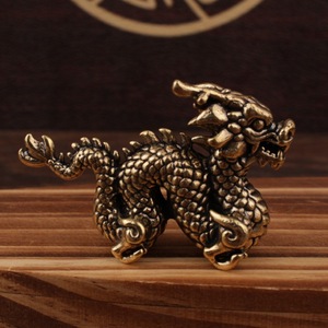 Adorno de Dragón del Zodiaco en Latón, Dragón Auspicioso Retro Creativo, Decoración para Hogar, Oficina, Mascota del Té, Objeto Decorativo de Mesa - Product Image 1