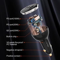 LDNIO C102 venta al por mayor Original 160W carga súper rápida Multi-Puerto 3 USB cargador de coche de carga rápida con Cable 160W conjunto de cargador de coche