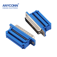 Connecteur USB D-SUB mâle ANYCONN de haute qualité, noir, à montage traversant pour câble, connecteurs premium
