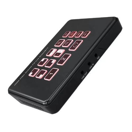 FJGEAR Micro Broadcast Mixer, 2 HDMI Input Live Switcher with Loop-Through & USB Audio Interface for Content Creation