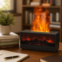 Humidificateur ODIS Flame, diffuseur d'arômes d'huiles essentielles sans eau de 150 ml, effet cheminée simulée, brume portable USB pour voiture et bureau
