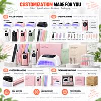 Perceuse à ongles sans fil rechargeable personnalisée pour ongles en acrylique, pédicure, manucure, vente en gros
