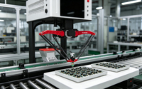 Robot de distribution guidé par la vision de haute précision pour la micro-électronique et les dispositifs médicaux, tri de cartes de circuits imprimés, capacité de 4100 pièces/heure, AM-BL06