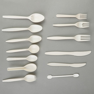 Nhà Máy Giá dùng một lần thiết lập dao kéo 100% compostable phân hủy sinh học PLA combo dùng một lần thiết lập dao kéo với dĩa thìa dao - Product Image 5