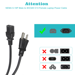 16Awg เต้ารับ IEC NEMA515กับ IEC320 C13สาย515พินสำหรับกาต้มน้ำและเครื่องคอมพิวเตอร์ในบ้านสายไฟ - Product Image 2