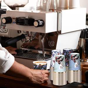 Gobelets en papier à paroi simple de 8 oz pour enfants, pour café chaud, thé au lait, emballage à emporter avec couvercle - Product Image 2