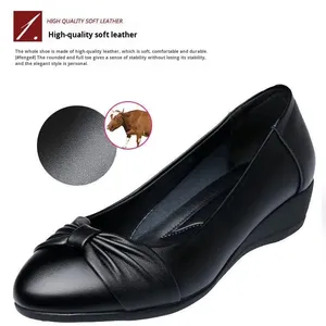 Zapatos de Trabajo Planos de Cuero Suave con Lazo, Impermeables y Resistentes al Desgaste, para Dropshipping y Compra al por Mayor en Grupo - Product Image 2