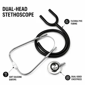 Stéthoscope cardiologique <span class=keywords><strong>professionnel</strong></span> à double tête 2026 <span class=keywords><strong>pour</strong></span> étudiants en médecine et médecins, rose/argent, équipement <span class=keywords><strong>médical</strong></span> de classe I - Product Image 3