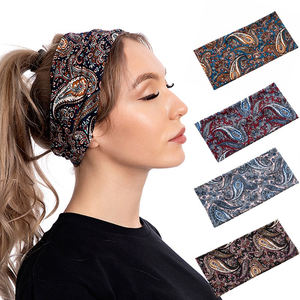Grossiste Bandeaux Larges Bohèmes Élastiques Papillon Bandana Yoga Imprimé Floral Élégant pour Cheveux Femme 2021 - Product Image 6