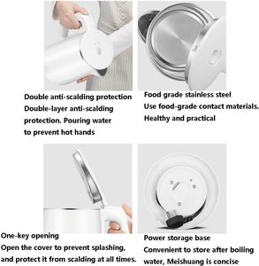 Stainless Steel Electric <b>Kettle</b> with <b>Temperature</b> <b>Control</b> and Automatic Shut-off 2.2L Portable for Household Hotel RV Use - Product Image 4