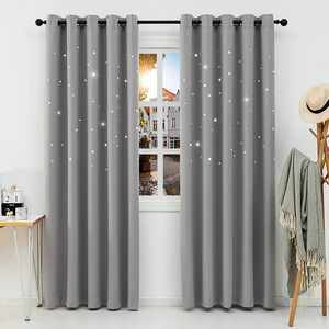 Cortinas de Globos con Acabado de Estrella Hueca de <span class=keywords><strong>Color</strong></span> Sólido, Modernas, de Poliéster, con Alto Nivel de Sombreado, Insonorización, Aislamiento Térmico y Protección Solar - Product Image 6