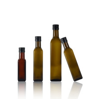 Bouteilles en verre Marasca vides, rondes et carrées, de style antique, 250ml, 500ml, 1000ml, pour huile d'olive extra vierge, vente en gros, conditionnement machine pressée
