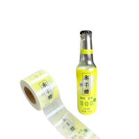 Autocollants en film thermorétractable PET/vinyle écologiques, durables et de haute qualité, sur mesure, pour l'emballage de bières, de boissons énergisantes et de boissons.