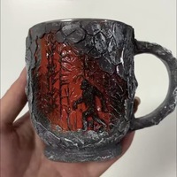 Mug en résine 3D personnalisé de 300 ml avec thème Forêt Magique, en acier inoxydable, pour cadeaux fantaisie et décoration d'Halloween