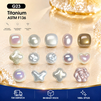 Anting Tusuk Mutiara Hitam G23 Titanium Alloy Batu Alam Aksesoris Perhiasan Tindik