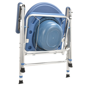 <b>Portable</b> <b>Commode</b> Chair Aluminum Alloy Folding With Seat Cushion For Elderly Home Use - Product Image 5