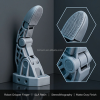 Prototypé de doigt de préhenseur robotique articulé en résine imprimée en 3D SLA, pour automatisation par stérolithographie, R&D, effetif final, personnalisé OEM