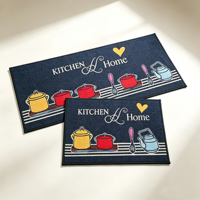 Lot de 2 tapis de cuisine antidérapants et rembourrés, résistants aux taches, lavables, en polyester de épaisseur moyenne, pour évier de cuisine
