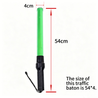 Bâton de signalisation LED portable, bâton d'avertissement de 54 cm, étanche, plusieurs modes d'éclairage pour la sécurité routière en extérieur, guidage et avertissement
