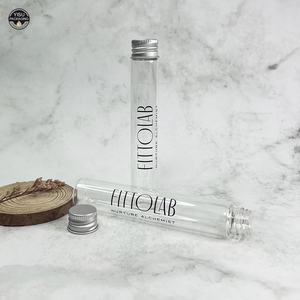 High Quality Clear Black Glass <strong>Tube</strong> With Screw Cap 20mm Dia <strong>X</strong> 110mm Height - Product Image 1