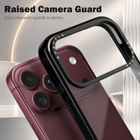 Coque de téléphone anti-chute 3 en 1 personnalisée pour iPhone 18 Series, dos en acrylique transparent, doublure en TPE blanc, anneau de caméra amovible, vente en gros OEM