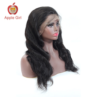 Perruques 360 Full Lace en cheveux humains vierges péruviens, pré-épilées, avec raie profonde, densité 150%, ondulation naturelle, Remy, noires, sans perte de cheveux, entièrement doublement cousues à la machine