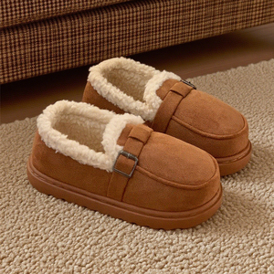 XIXITIAO Women's Winter Outdoor Shoes Lamb Wool <strong>Loafers</strong> Anti slip Outdoor Casual Shoes Retro Comfortable Student <strong>Loafers</strong> - Product Image 2