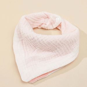 Baberos Ajustables OEM de 5 Piezas, de Bambú y Algodón Muselina, con Cierre de Botones, Lavables, Impermeables, de 6 Capas, con Estampados Lisos - Product Image 3