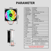 Refroidisseur de processeur SNOWMAN Single Tower avec 4 caloducs, radiateur à air, ventilateur de refroidissement RGB avec éclairage LED FRGB PWM 3 broches