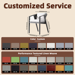 Chaise <span class=keywords><strong>de</strong></span> salle à manger d'extérieur moderne en <span class=keywords><strong>aluminium</strong></span> avec coussin imperméable à séchage rapide pour villas, restaurants, terrasses sur le toit et salons extérieurs - Product Image 2