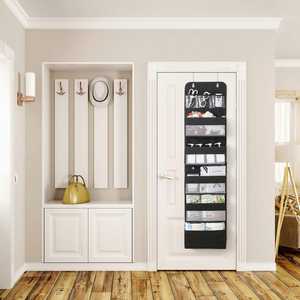 Sac de rangement derrière la porte à six couches en tissu non tissé avec fermeture éclair, sac de rangement mural pour dortoir, sacs de courses - Product Image 3