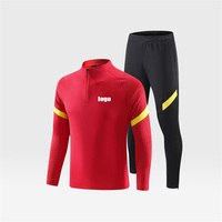 Survêtement de football pour hommes, micro-élasticité, séchage rapide, tissu à manches longues, vestes zippées, pantalons, ensembles de deux pièces