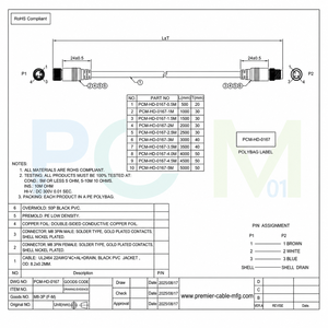 Câble d'extension de capteur M8 à 3 broches A-Code mâle-femelle 22AWG blindé IP67 étanche pour automatisation industrielle et actionneur - Product Image 6
