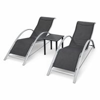Chaise longue en fer légère à trois pièces pour l'extérieur, la plage, le jardin ou l'hôtel