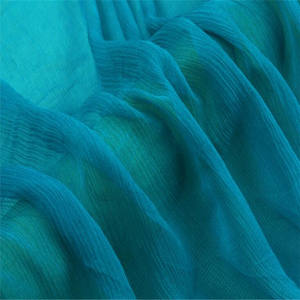 Nuovo Arrivo: Tessuto in Chiffon di <span class=keywords><strong>Seta</strong></span> Musulmano Effetto Stropicciato, <span class=keywords><strong>Verde</strong></span> Scuro Tinto, per Abiti, Sari, Scialli e Sciarpe - Product Image 2