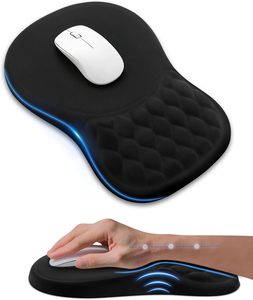 Ergonomic <b>Mouse</b> <b>Pad</b> with Wrist Rest, Slope Design Memory Foam Support, Smooth Surface, Non-Slip PU Base - Product Image 1