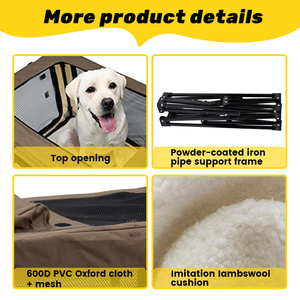 Oxford taşınabilir evcil hayvan seyahat çantası büyük kapasiteli katlanabilir köpek sandık fermuar kapatma katı desen kediler köpekler için nefes taşıyıcılar - Product Image 3