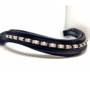 คริสตัลพลอยเทียมตกแต่งหนังอังกฤษสีดำรูปม้าคิ้วขนาดเต็มทรงซังข้าวโพด - Product Image 3