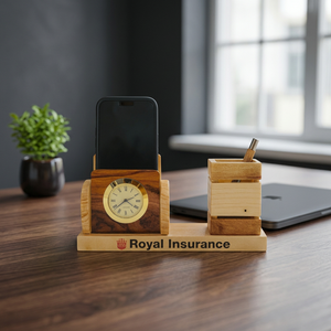 Plateau de table en bois personnalisé fait main Liviya Vintage - Produit promotionnel pour le bureau, idéal pour la rentrée scolaire et Noël - Product Image 5
