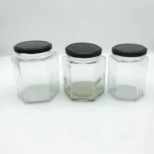 Vente <span class=keywords><strong>en</strong></span> gros Récipient alimentaire <span class=keywords><strong>en</strong></span> pot de miel <span class=keywords><strong>en</strong></span> verre hexagonal avec couvercle 25ml 40ml 100ml 180ml 280ml 380ml 500ml 720ml - Product Image 3