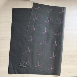 Lüks siyah ince ambalaj kağıdı baskılı sıcak pembe özel Logo biyobozunur ayakkabı T-shirt giyim ambalaj kağıt mendil - Product Image 4