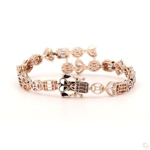 Bracelet chaîne en or, argent et or rose avec diamants pour femmes, bijoux élégants et luxueux, bracelet léger et tendance - Product Image 4