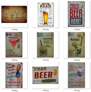 Gaoyang Decor <span class=keywords><strong>Plaque</strong></span> de <span class=keywords><strong>cocktail</strong></span> en métal vintage imprimée UV Logo personnalisé Décoration murale décorative en étain pour Pub Bar Club Man Cave - Product Image 3