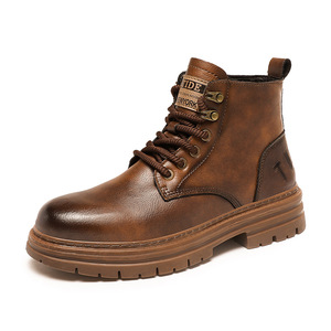 Autumn Winter <b>Men's</b> Shoes British Style Martin <b>Boots</b> High Top <b>Work</b> <b>Boots</b> Thick Sole Waterproof Non-Slip Hiking <b>Boots</b> for <b>Men</b> - Product Image 1