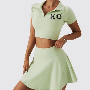 Damen Zweiteiler Set Crop Top und Rock Freizeitkleidung mit Eigenem Logo Damen-Outfit Freizeitkleidung Hersteller - Product Image 2