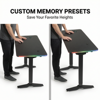 Table de jeu réglable AOR LY-S3D avec éclairage d'ambiance RGB, plateau en fibre de carbone silencieux de qualité E0, mobilier commercial, usine du Guangdong