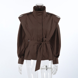 Nueva Colección Otoño/Invierno: Abrigo Largo de Mujer Estilo Commuter con Cinturón y Cuello Alto, Manga Larga, a la Moda - Product Image 6