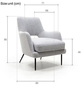 Silla de Lujo Ligera con Base de Acero Inoxidable, Silla de Ocio de Cuero y Tela, Sillón Individual para el Hogar, Hotel, Oficina, Sala de Estar - Product Image 6